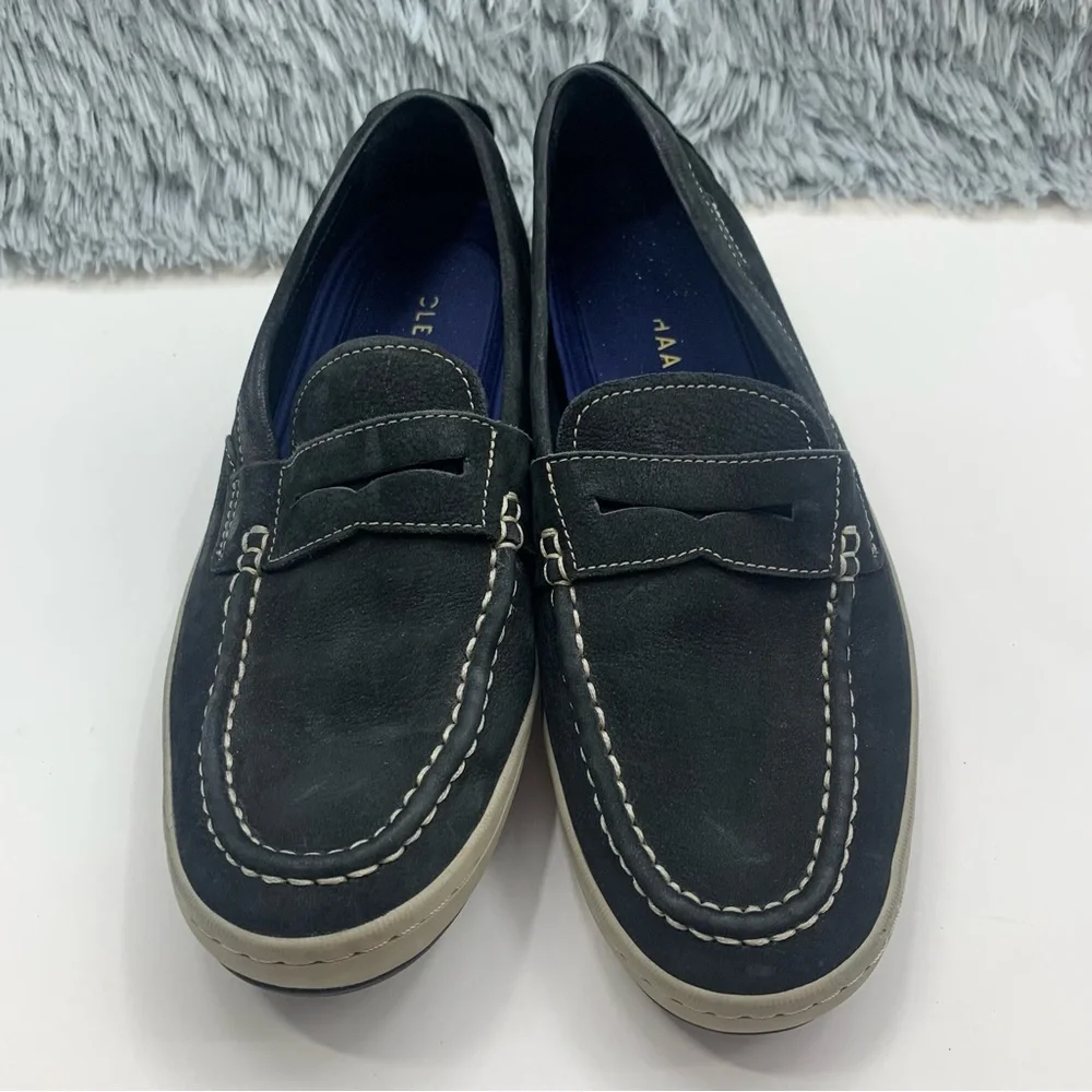 Cole Haan Loafers Shoes Mens Size 9 C30989 Claude Black Leather Driving Penny